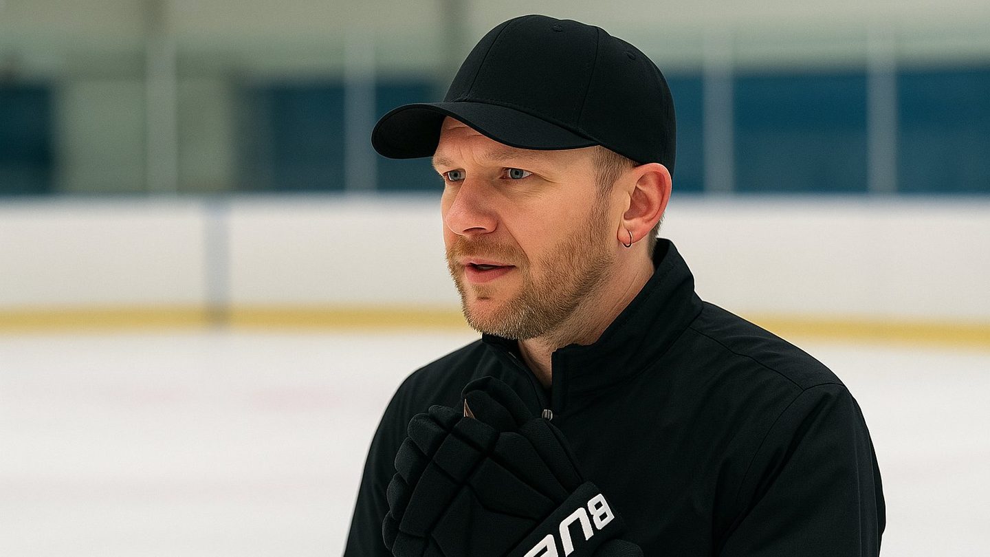 Grant Truesdell coaching on ice at The Hockey Lab